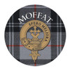 Moffat Clan Crest Tartan Cork Round Clan Badge Coasters Set of 2