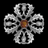 Thistle Snowflake Cairngorm Antiqued Medium Sterling Silver Brooch