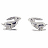 Running Hare Animal Themed Small Stud Stylish Pewter Earrings