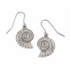 Ammonite Shell Drop Sheppard Hook Stylish Pewter Earrings