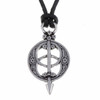 Chalice Well Openwork Stylish Pewter Leather Cord Pendant