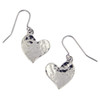 Heartbeat Hammered Drop Sheppard Hook Stylish Pewter Earrings