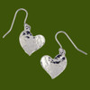 Heartbeat Hammered Drop Sheppard Hook Stylish Pewter Earrings