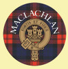 MacLachlan Clan Crest Tartan Cork Round Clan Badge Coasters Set of 2