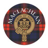 MacLachlan Clan Crest Tartan Cork Round Clan Badge Coasters Set of 2