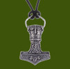 Thors Hammer Amulet Stylish Pewter Leather Cord Pendant Thors Hammer Amulet Stylish Pewter Leather Cord Pendant