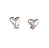 Heartbeat Polished Love Themed Tiny Stud Stylish Pewter Earrings