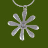 Dahlia Flower Rainbow Moonstone Stylish Pewter Pendant