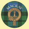 Mackay Clan Crest Tartan Cork Round Clan Badge Coasters Set of 2