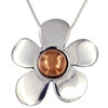 Copper Disc Centre Flower Polished Stylish Pewter Pendant