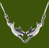 Kissing Hares Animal Themed Stylish Pewter Pendant