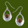 Slate Textured Oval Amber Stylish Pewter Sheppard Hook Earrings