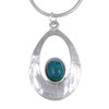 Slate Textured Turquoise Stylish Pewter Pendant