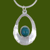 Slate Textured Turquoise Stylish Pewter Pendant
