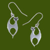 Slim Cat Animal Themed Sheppard Hook Stylish Pewter Earrings
