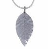 Leaf Textured Foliage Plant Themed Stylish Pewter Pendant