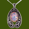 Nouveau Antiqued Celtic Knotwork Opal Glass Stone Stylish Pewter Pendant Nouveau Antiqued Celtic Knotwork Opal Glass Stone Stylish Pewter Pendant