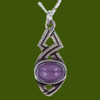Celtic Twist Antiqued Purple Glass Stone Small Stylish Pewter Pendant Celtic Twist Antiqued Purple Glass Stone Small Stylish Pewter Pendant