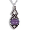 Celtic Twist Antiqued Purple Glass Stone Small Stylish Pewter Pendant Celtic Twist Antiqued Purple Glass Stone Small Stylish Pewter Pendant