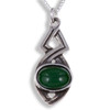 Celtic Twist Antiqued Green Glass Stone Small Stylish Pewter Pendant Celtic Twist Antiqued Green Glass Stone Small Stylish Pewter Pendant