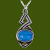 Celtic Twist Antiqued Blue Glass Stone Small Stylish Pewter Pendant Celtic Twist Antiqued Blue Glass Stone Small Stylish Pewter Pendant