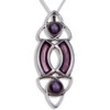 Celtic Trinity Knot Antiqued Purple Glass Stone Small Stylish Pewter Pendant