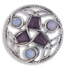 Celtic Endless Knotwork Antiqued Opal Purple Glass Stone Stylish Pewter Brooch