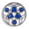 Celtic Endless Knotwork Antiqued Blue Glass Stone Stylish Pewter Brooch