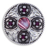 Celtic Triscele Shield Antiqued Purple Glass Stone Stylish Pewter Brooch
