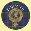 Forsyth Clan Crest Tartan Cork Round Clan Badge Coasters Set of 2