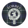 Forbes Clan Crest Tartan Cork Round Clan Badge Coasters Set of 2