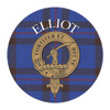 Elliot Clan Crest Tartan Cork Round Clan Badge Coasters Set of 2