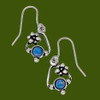 Flower Knot Opal Glass Stone Stylish Pewter Sheppard Hook Earrings