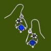 Flower Knot Lapis Lazuli Glass Stone Stylish Pewter Sheppard Hook Earrings