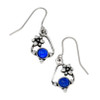 Flower Knot Lapis Lazuli Glass Stone Stylish Pewter Sheppard Hook Earrings