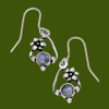 Flower Knot Rainbow Moonstone Glass Stone Stylish Pewter Sheppard Hook Earrings
