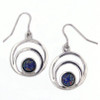 Centric Circles Opal Glass Stone Stylish Pewter Sheppard Hook Earrings