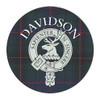 Davidson Clan Crest Tartan Cork Round Clan Badge Coasters Set of 2