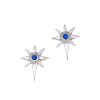 Christmas Star Blue Crystal Small Stud Stylish Pewter Earrings