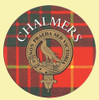 Chalmers Clan Crest Tartan Cork Round Clan Badge Coasters Set of 2