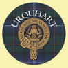 Urquhart Clan Crest Tartan Cork Round Clan Badge Coasters Set of 4