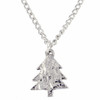 Christmas Tree Textured Polished Small Stylish Pewter Pendant