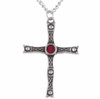Staffordshire Hoard Cross Ruby Red Crystal Stone Stylish Pewter Pendant