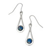 Teardrop Opal Glass Stone Stylish Pewter Sheppard Hook Earrings