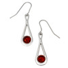 Teardrop Amber Glass Stone Stylish Pewter Sheppard Hook Earrings