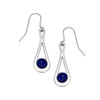 Teardrop Lapis Lazuli Glass Stone Stylish Pewter Sheppard Hook Earrings