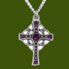 Endless Open Loop Antiqued Cross Purple Crystal Stone Stylish Pewter Pendant Endless Open Loop Antiqued Cross Purple Crystal Stone Stylish Pewter Pendant