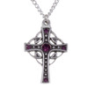 Endless Open Loop Antiqued Cross Purple Crystal Stone Stylish Pewter Pendant Endless Open Loop Antiqued Cross Purple Crystal Stone Stylish Pewter Pendant