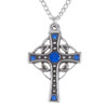 Endless Open Loop Antiqued Cross Blue Crystal Stone Stylish Pewter Pendant Endless Open Loop Antiqued Cross Blue Crystal Stone Stylish Pewter Pendant