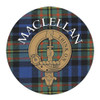 MacLellan Clan Crest Tartan Cork Round Clan Badge Coasters Set of 4